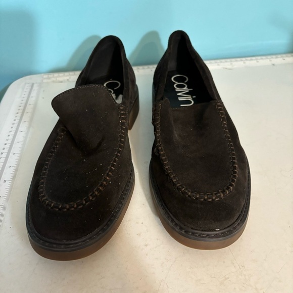 Calvin Klein Vance brown suede slip on loafers in size 10.5 - Picture 10 of 10